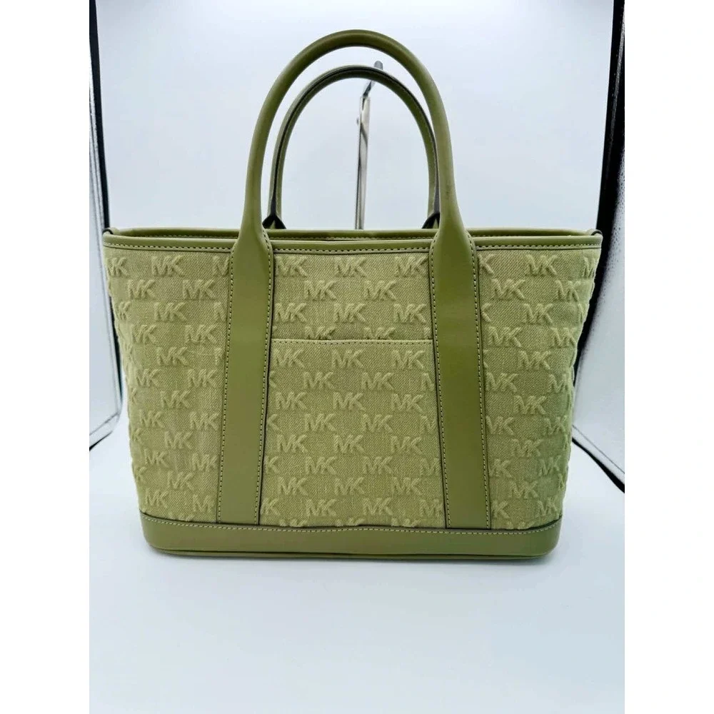 MICHAEL Michael Kors Luisa Canvas Medium Logo Tote in Olive Green